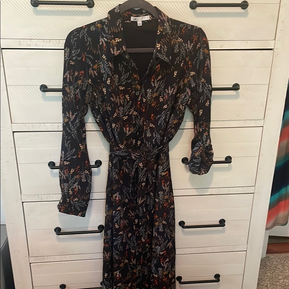 DR2 Black Shirt Dress with Tie Waist